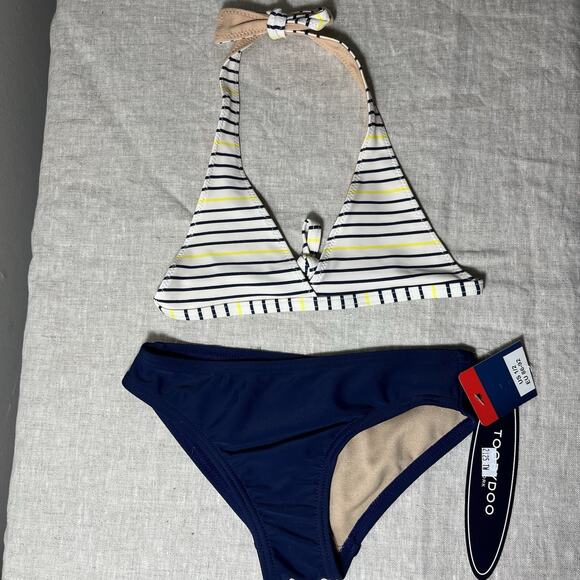 NWT Toobydoo Girl's Ready for The Beach Bikini Set Swimwear Size 1/2 Toddler - Picture 1 of 6
